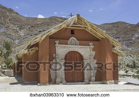 Stock Image - "Church, Belen, Arica y Parinacota Region, Chile, South America". Fotosearch