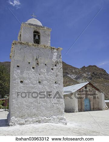 Stock Image - "Church, Belen, Arica y Parinacota Region, Chile, South America". Fotosearch