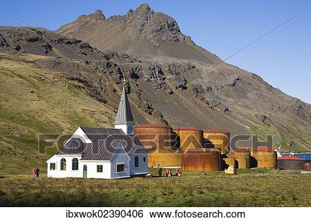 "Church of Grytviken, former whaling station, King Edward Cove, South Georgia, South Sandwich Islands, British Overseas Territory, South Atlantic Ocean, Subantarctic, Antarctica" View Large Photo Image Stock Photograph - "Church of Grytviken, former whaling station, King Edward Cove, South Georgia, South Sandwich Islands, British Overseas Territory, South Atlantic Ocean, Subantarctic, Antarctica". Fotosearch