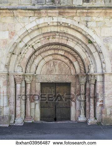 Stock Photo - "Church of Saint-Jacques, Villefranche-de-Conflent, Languedoc-Roussillon, France, Europe". Fotosearch