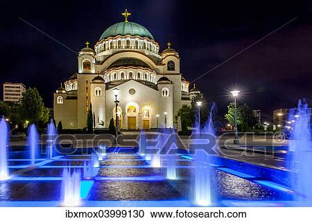 Stock Image - "Church of Saint Sava, New Belgrade, Belgrade, Serbia, Europe". Fotosearch