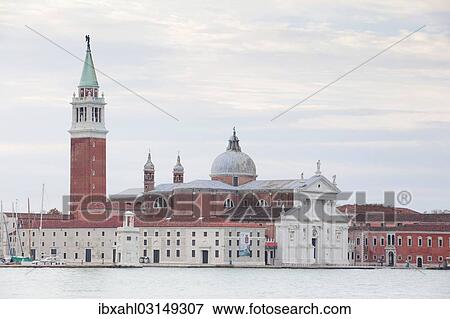 Stock Photo - "Church of San Giorgio Maggiore, from St Mark's Square, Venice, Venezien, Italy, Europe". Fotosearch