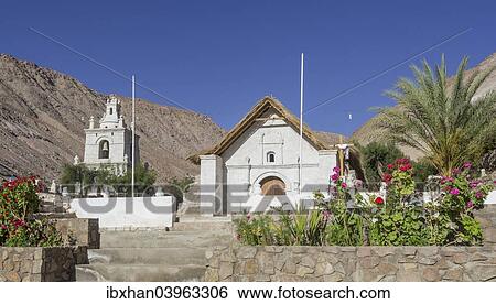 Stock Photograph - "Church of San Pedro, Guanacagua, Arica y Parinacota Region, Chile, South America". Fotosearch