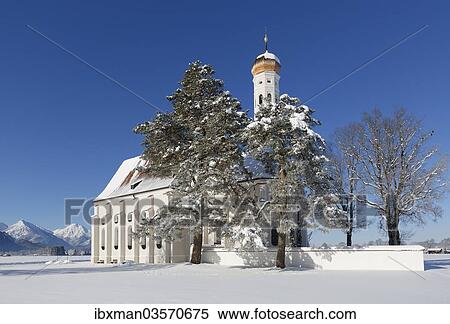 "Church of St. Coloman, Schwangau, Ostallgau, Allgau, Schwabia, Bavaria, Germany, Europe" View Large Photo Image Stock Photography - "Church of St. Coloman, Schwangau, Ostallgau, Allgau, Schwabia, Bavaria, Germany, Europe". Fotosearch