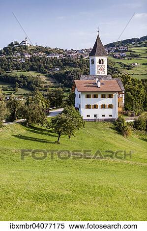 "Church of Tagusens in Castelrotto, Altopiano dello Sciliar, holiday region Alpe di Siusi, behind the Val Gardena and the village Lajen, Province of South Tyrol, region of Trentino-Alto Adige, Italy, Europe" View Large Photo Image Stock Photography - "Church of Tagusens in Castelrotto, Altopiano dello Sciliar, holiday region Alpe di Siusi, behind the Val Gardena and the village Lajen, Province of South Tyrol, region of Trentino-Alto Adige, Italy, Europe". Fotosearch