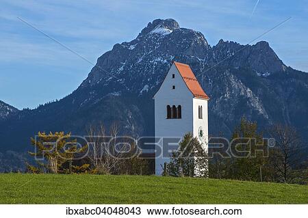 "Church tower with Mt Sauling at the back, Hopfen am See quarter of Fussen, Bavaria, Germany, Europe" View Large Photo Image Stock Image - "Church tower with Mt Sauling at the back, Hopfen am See quarter of Fussen, Bavaria, Germany, Europe". Fotosearch