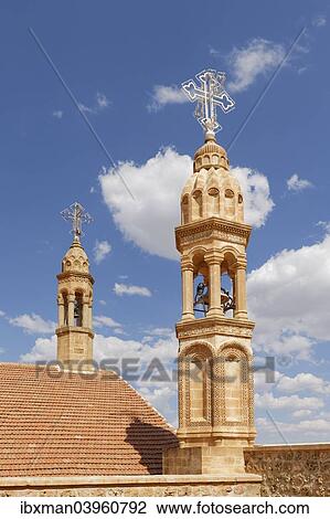 "Church towers, Mor Gabriel Monastery, in Midyat, Mardin, Tur Abdin, Southeastern Anatolia Region, Anatolia Province, Turkey, Asia" View Large Photo Image Stock Image - "Church towers, Mor Gabriel Monastery, in Midyat, Mardin, Tur Abdin, Southeastern Anatolia Region, Anatolia Province, Turkey, Asia". Fotosearch