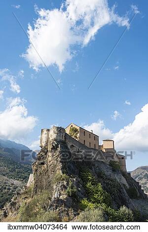 Picture - "Citadel with the Eagle's Nest bastion, Corte, Corsica, France, Europe". Fotosearch