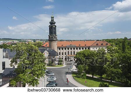 "City Castle, main facade and tower, Weimar, Thuringia, Germany, Europe" View Large Photo Image Stock Photo - "City Castle, main facade and tower, Weimar, Thuringia, Germany, Europe". Fotosearch