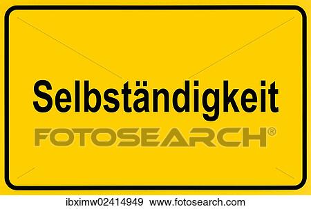 "City limit sign, beginning of Selbstaendigkeit, German for independence" View Large Photo Image Stock Photo - "City limit sign, beginning of Selbstaendigkeit, German for independence". Fotosearch