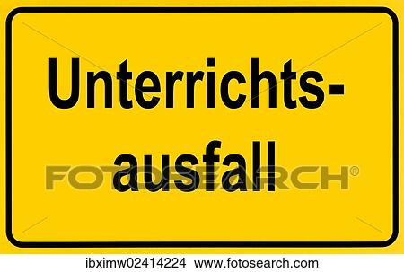 "City limit sign, entering Unterrichtsausfall, German for entering cancelled lessons" View Large Photo Image Picture - "City limit sign, entering Unterrichtsausfall, German for entering cancelled lessons". Fotosearch