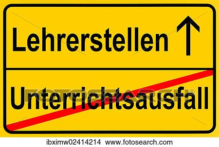 "City limit sign, leaving Unterrichtsausfall, entering Lehrerstellen, German for leaving cancelled lessons, entering teaching jobs" View Large Photo Image Picture - "City limit sign, leaving Unterrichtsausfall, entering Lehrerstellen, German for leaving cancelled lessons, entering teaching jobs". Fotosearch