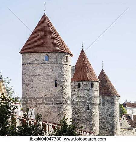 "City wall with wall towers on the square of the towers, Tallinn, Estonia, Europe" View Large Photo Image Stock Image - "City wall with wall towers on the square of the towers, Tallinn, Estonia, Europe". Fotosearch