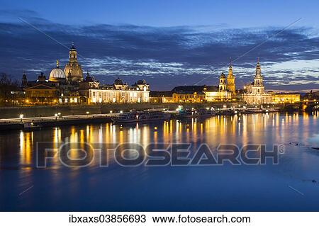 "Cityscape at night with Frauenkirche church, Dresden Cathedral and Dresden Castle, Elbe river, historic centre, Dresden, Saxony, Germany, Europe" View Large Photo Image Stock Image - "Cityscape at night with Frauenkirche church, Dresden Cathedral and Dresden Castle, Elbe river, historic centre, Dresden, Saxony, Germany, Europe". Fotosearch