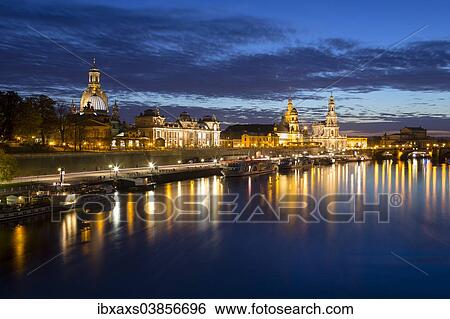 "Cityscape at night with Frauenkirche church, Dresden Cathedral and Dresden Castle, Elbe river, historic centre, Dresden, Saxony, Germany, Europe" View Large Photo Image Stock Photograph - "Cityscape at night with Frauenkirche church, Dresden Cathedral and Dresden Castle, Elbe river, historic centre, Dresden, Saxony, Germany, Europe". Fotosearch