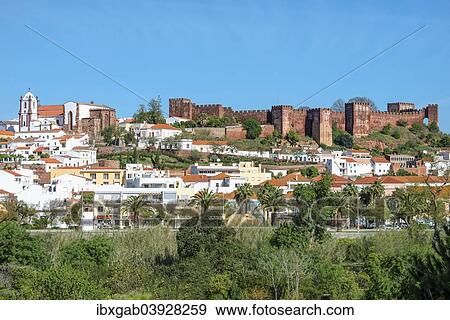 "Cityscape with the Moorish castle and the cathedral, Silves, Algarve, Portugal, Europe" View Large Photo Image Stock Photo - "Cityscape with the Moorish castle and the cathedral, Silves, Algarve, Portugal, Europe". Fotosearch