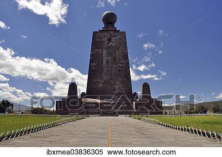 "Ciudad Mitad del Mundo, Middle of the World City, monument with a globe and a painted line marking the equator, Quito, Ecuador, South America" View Large Photo Image Stock Photography - "Ciudad Mitad del Mundo, Middle of the World City, monument with a globe and a painted line marking the equator, Quito, Ecuador, South America". Fotosearch