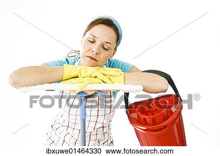 Cleaning lady at work View Large Photo Image Stock Image - Cleaning lady at work. Fotosearch