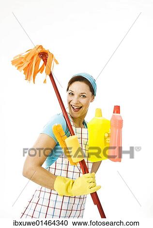 Cleaning lady at work View Large Photo Image Stock Image - Cleaning lady at work. Fotosearch