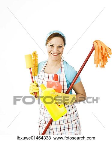 Cleaning lady at work View Large Photo Image Stock Photo - Cleaning lady at work. Fotosearch