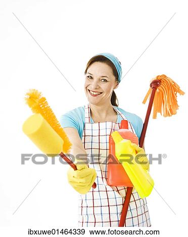 Cleaning lady at work View Large Photo Image Stock Photo - Cleaning lady at work. Fotosearch
