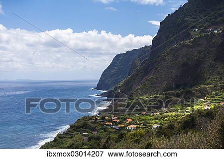 Stock Photo - "Cliffs at Arco de Sao Jorge, Ribeira Funda, Arco de Sao Jorge, Ilha da Madeira, Portugal, Europe". Fotosearch