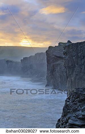 "Cliffs in the evening light, Dyrholaey, Vik i Myrdal, Southern Region, Iceland, Europe" View Large Photo Image Stock Photo - "Cliffs in the evening light, Dyrholaey, Vik i Myrdal, Southern Region, Iceland, Europe". Fotosearch