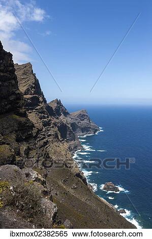 Stock Photography - "Cliffs near Casas de Tirma de San Nicolas, Artenara region, Gran Canaria, Canary Islands, Spain, Europe, PublicGround, Europe". Fotosearch