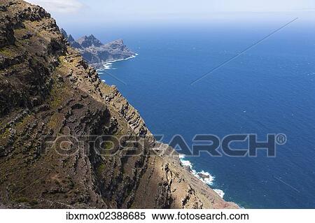 Stock Photography - "Cliffs near Casas de Tirma de San Nicolas, Artenara region, Gran Canaria, Canary Islands, Spain, Europe, PublicGround, Europe". Fotosearch