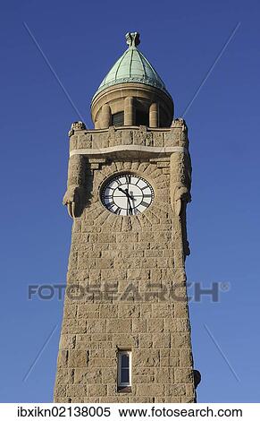 "Clock tower at the Landungsbruecken, St. Pauli landing bridges, Port of Hamburg, Hamburg, Germany, Europe" View Large Photo Image Stock Photography - "Clock tower at the Landungsbruecken, St. Pauli landing bridges, Port of Hamburg, Hamburg, Germany, Europe". Fotosearch