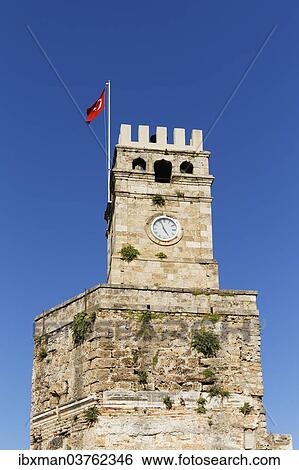 "Clock Tower, Kaleici, Antalya, Antalya Province, Turkey, Asia" View Large Photo Image Stock Photograph - "Clock Tower, Kaleici, Antalya, Antalya Province, Turkey, Asia". Fotosearch