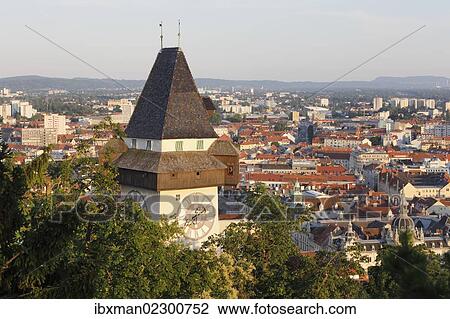 "Clock tower on Schlossberg, castle hill, Graz, Styria, Austria, Europe, PublicGround, Europe" View Large Photo Image Stock Image - "Clock tower on Schlossberg, castle hill, Graz, Styria, Austria, Europe, PublicGround, Europe". Fotosearch
