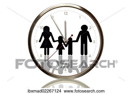 "Clock with a family, 5 minutes to twelve, eleventh hour, symbolic image for demographic outlook" View Large Photo Image Picture - "Clock with a family, 5 minutes to twelve, eleventh hour, symbolic image for demographic outlook". Fotosearch