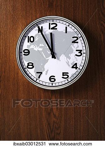 "Clock with a map of Europe, Africa, Asia, Australia, five minutes to midnight, Oceania" View Large Photo Image Stock Image - "Clock with a map of Europe, Africa, Asia, Australia, five minutes to midnight, Oceania". Fotosearch