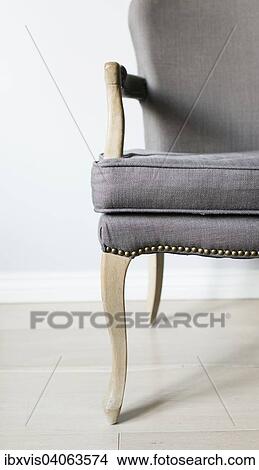 Picture - Close up of empty grey chair. Fotosearch