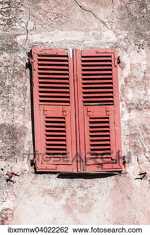 "Closed red shutters, Corsica, France, Europe" View Large Photo Image Stock Image - "Closed red shutters, Corsica, France, Europe". Fotosearch
