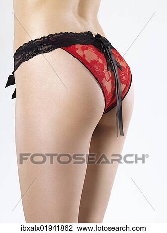 red lacy panties