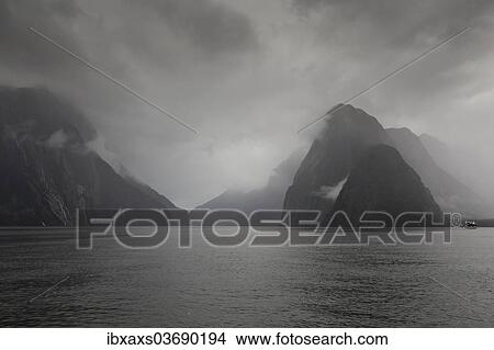 "Clouds at Milford Sound, Fiordland National Park, Southland Region, New Zealand, Oceania" View Large Photo Image Picture - "Clouds at Milford Sound, Fiordland National Park, Southland Region, New Zealand, Oceania". Fotosearch
