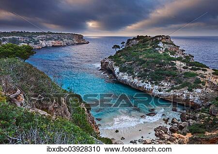 "Coast at dawn, Calo des Moro, Santanyi, Majorca, Balearic Islands, Spain, Europe" View Large Photo Image Stock Image - "Coast at dawn, Calo des Moro, Santanyi, Majorca, Balearic Islands, Spain, Europe". Fotosearch