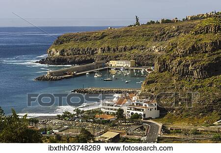 Stock Photo - "Coast, coastline, Laguna de Santiago, La Gomera, Canary Islands, Spain, Europe". Fotosearch