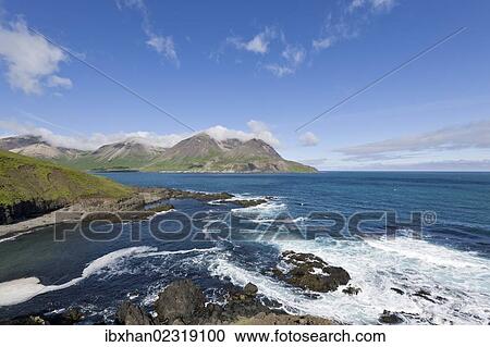 "Coast, view of Heraosfloi bay, Bakkageroi, Iceland, Europe" View Large Photo Image Stock Image - "Coast, view of Heraosfloi bay, Bakkageroi, Iceland, Europe". Fotosearch