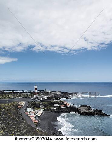 "Coast with the Salinas Teneguia salt evaporation ponds, old and new lighthouse, on the southern cape of Punta de Fuencaliente, La Palma, Canary Islands, Spain, Europe" View Large Photo Image Picture - "Coast with the Salinas Teneguia salt evaporation ponds, old and new lighthouse, on the southern cape of Punta de Fuencaliente, La Palma, Canary Islands, Spain, Europe". Fotosearch