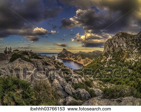 "Coastal landscape in the evening, Cap Formentor, Majorca, Balearic Islands, Spain, Europe" View Large Photo Image Stock Image - "Coastal landscape in the evening, Cap Formentor, Majorca, Balearic Islands, Spain, Europe". Fotosearch