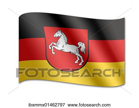 Stock Photo - "Coat of arms of the state of Lower Saxony, Germany, Europe". Fotosearch