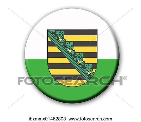 Stock Image - "Coat of arms of the state Saxony, Germany, Europe". Fotosearch