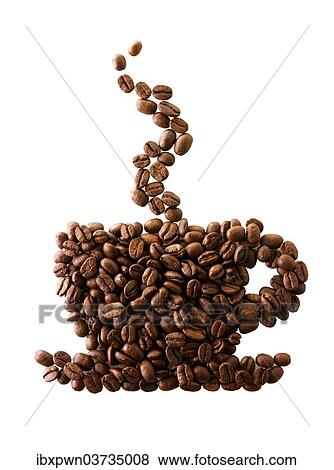 Coffee beans shaped like a coffee cup View Large Photo Image Stock Photo - Coffee beans shaped like a coffee cup. Fotosearch