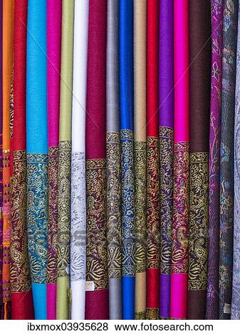 "Colourful fabrics with decorative patterns on sale at a market in the Medina, Marrakech, Marrakech-Tensift-Al Haouz, Morocco, Africa" View Large Photo Image Stock Photo - "Colourful fabrics with decorative patterns on sale at a market in the Medina, Marrakech, Marrakech-Tensift-Al Haouz, Morocco, Africa". Fotosearch