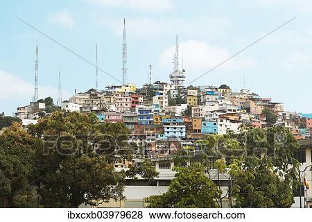 "Colourful houses and radio masts on Cerro del Carmen, Guayaquil, Guayas Province, Ecuador, South America" View Large Photo Image Stock Photo - "Colourful houses and radio masts on Cerro del Carmen, Guayaquil, Guayas Province, Ecuador, South America". Fotosearch