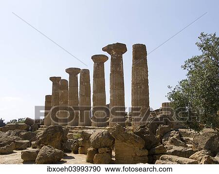 "Columns of a Greek temple in the Valley of the Temples, Agrigento, Sicily, Italy, Europe" View Large Photo Image Stock Image - "Columns of a Greek temple in the Valley of the Temples, Agrigento, Sicily, Italy, Europe". Fotosearch