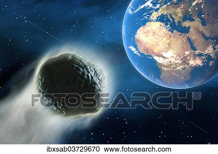 "Comet hurtling towards Earth, 3D illustration" View Large Photo Image Stock Image - "Comet hurtling towards Earth, 3D illustration". Fotosearch
